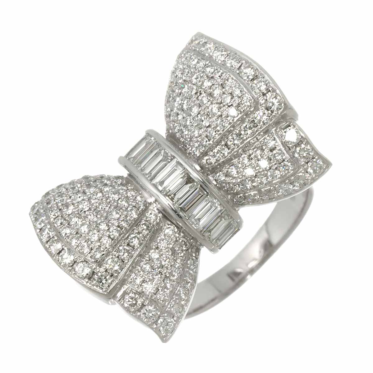 Diamond 2.05ct Ring 18K WG 750 Size7.25(US)