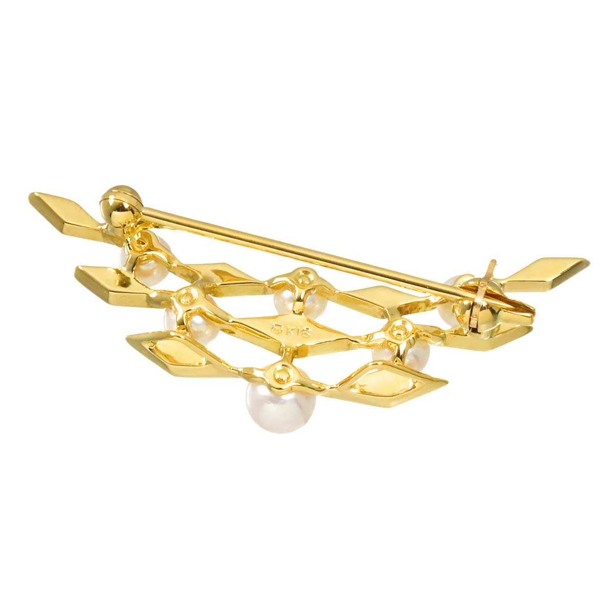 Akoya Pearl 4.8-3.8mm Brooch 18K YG 750