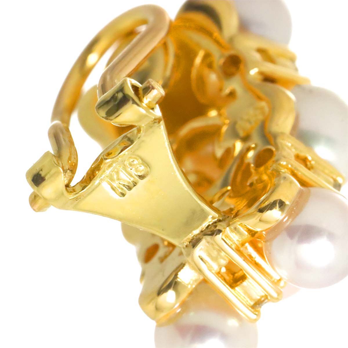 Baby Pearl Diamond 0.12/0.12ct Earrings Clip on 18K YG 750
