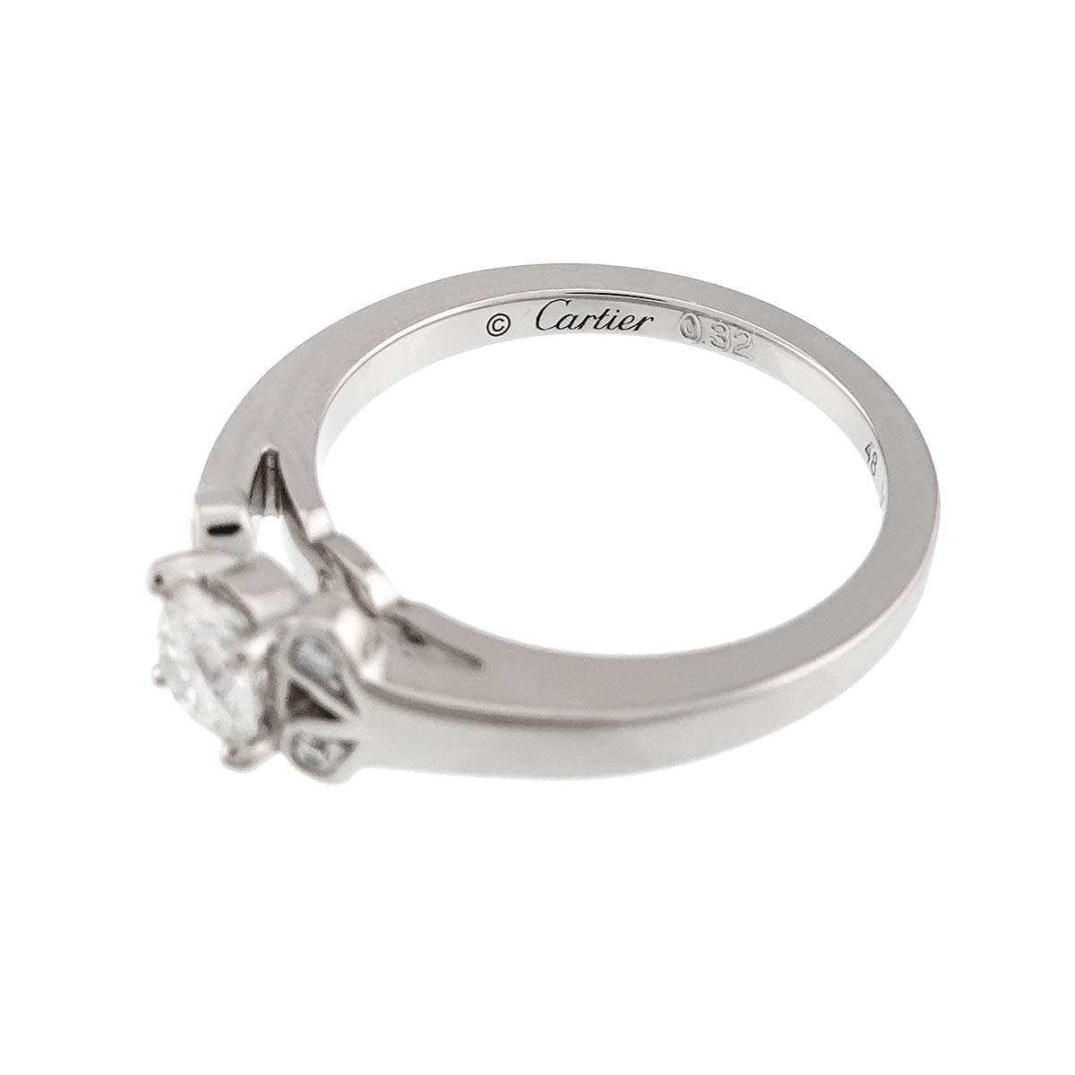 Ballerine Diamond 0.32ct H/VVS1/3EX Ring Pt Size48 4.5(US)