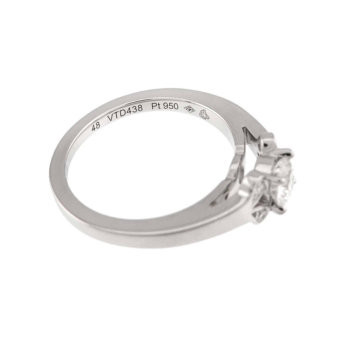 Ballerine Diamond 0.32ct H/VVS1/3EX Ring Pt Size48 4.5(US)