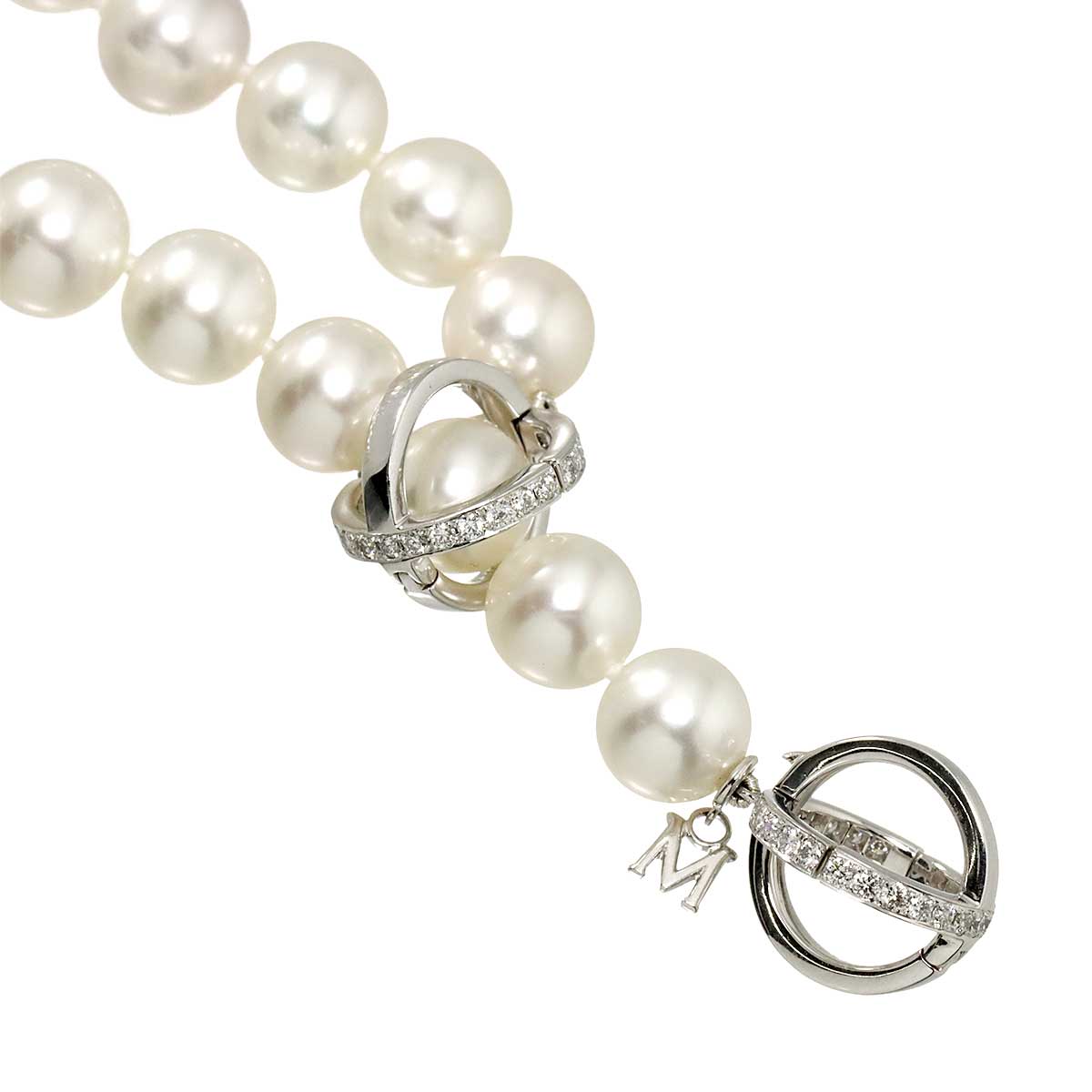 Akoya Pearl 4.5mm Diamond Necklace 18K WG 750