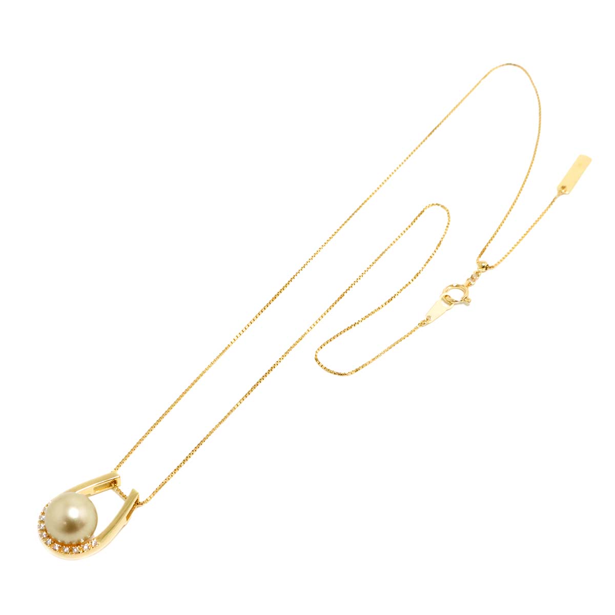 South Sea pearl 10.3mm Diamond 0.10ct Necklace 18K YG 750