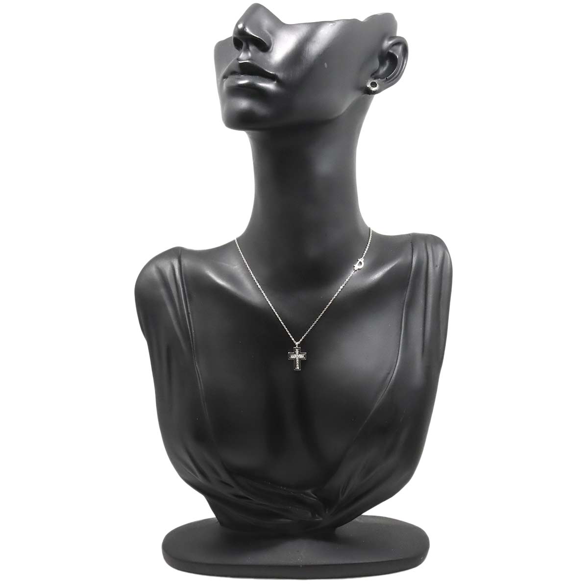 Belle Epoque Mini Diamond Cross Necklace 18K WG 750