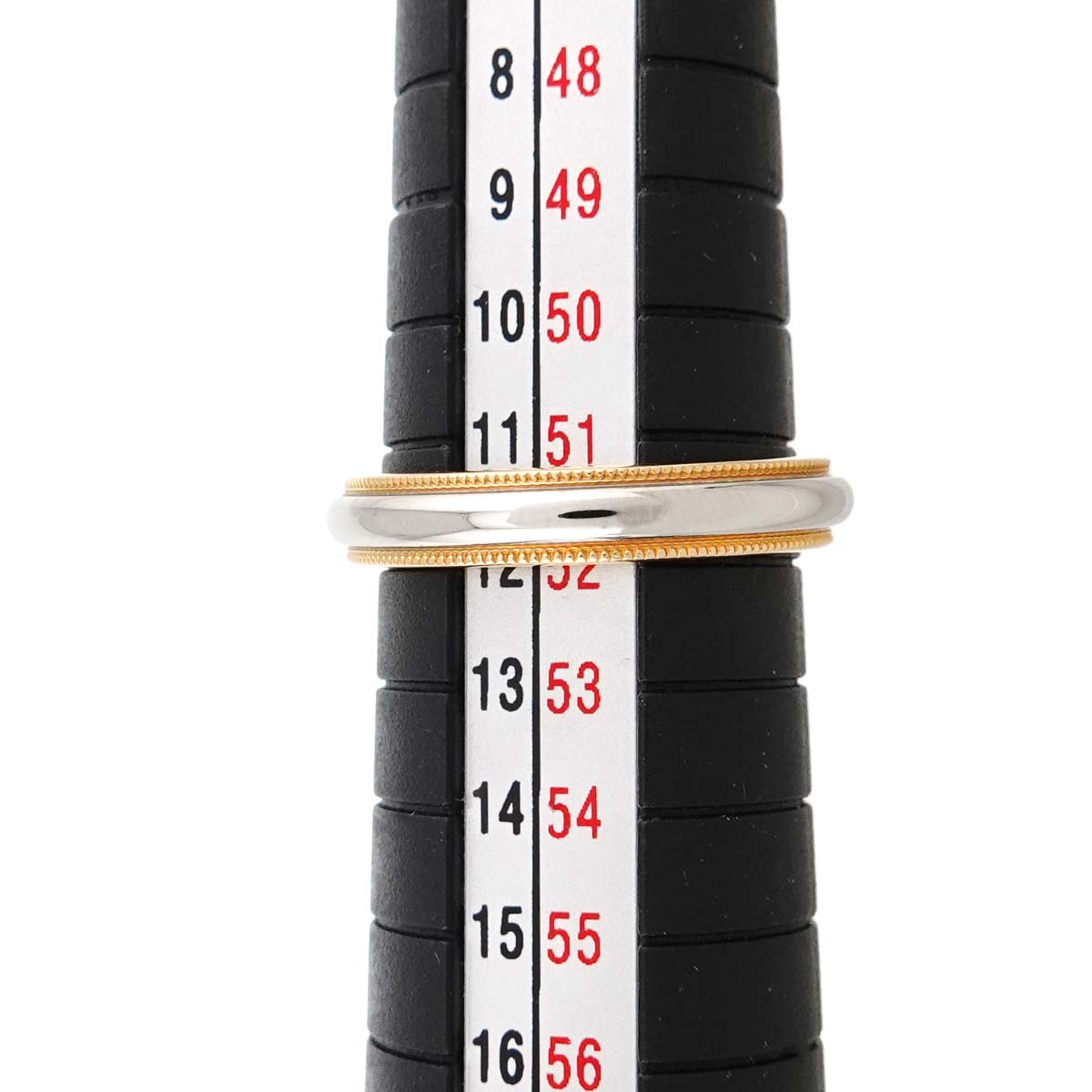 Milgrain Band Ring 18K YG 750 Platinum Size5.75-6(US)