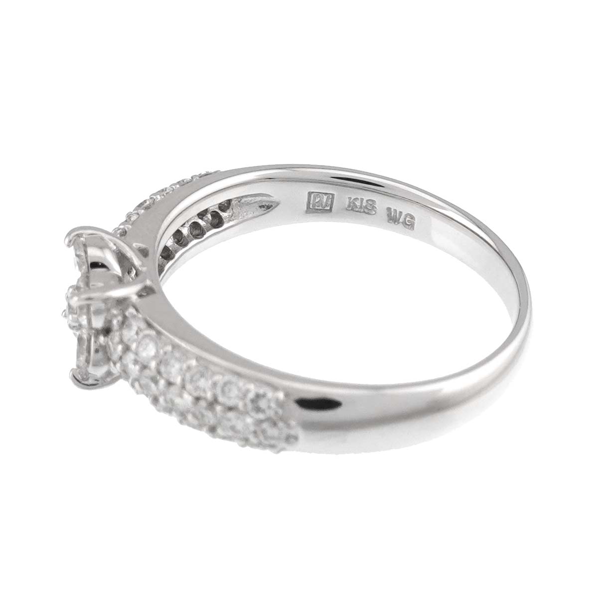 Diamond 0.70ct Ring 18K WG 750 Size6(US)