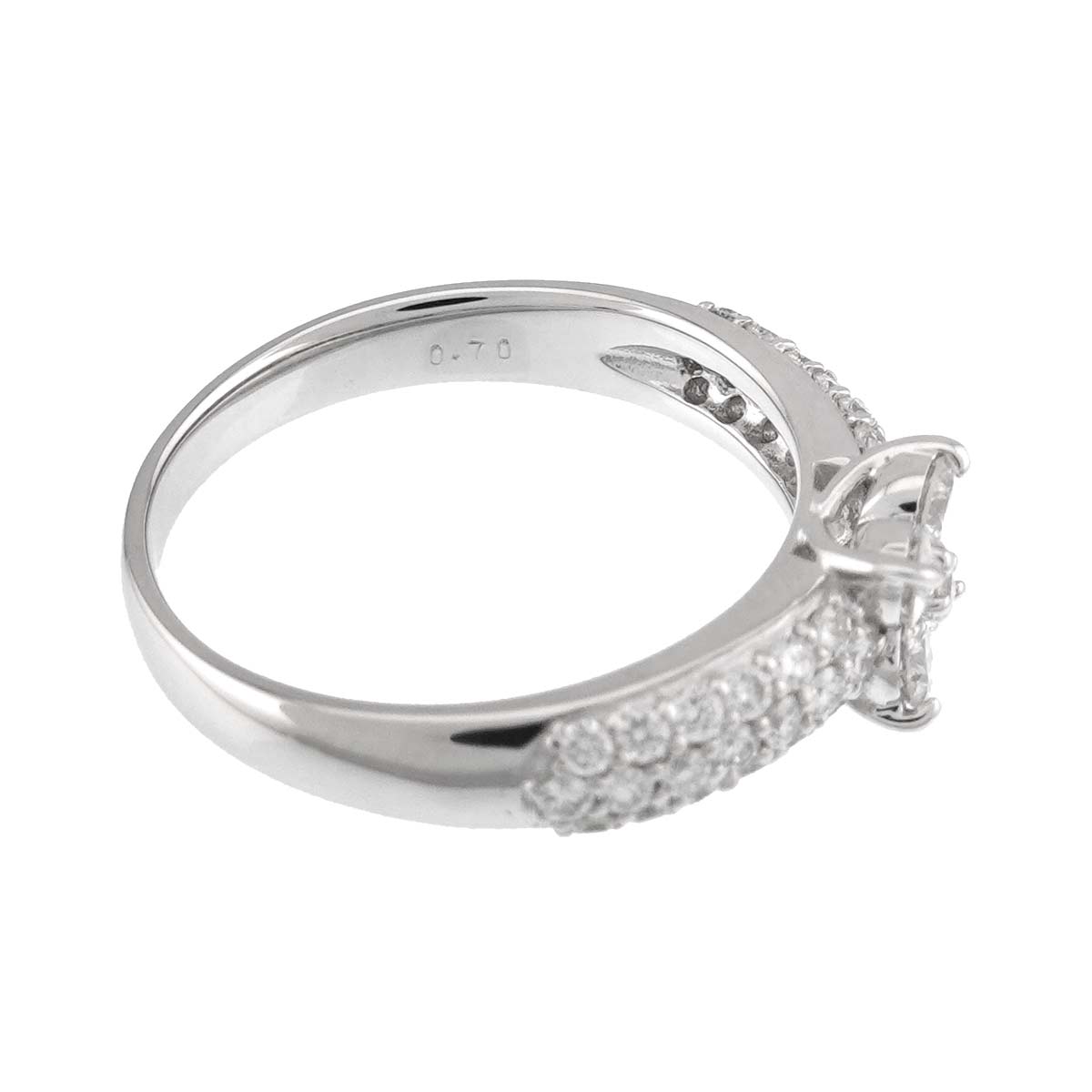Diamond 0.70ct Ring 18K WG 750 Size6(US)