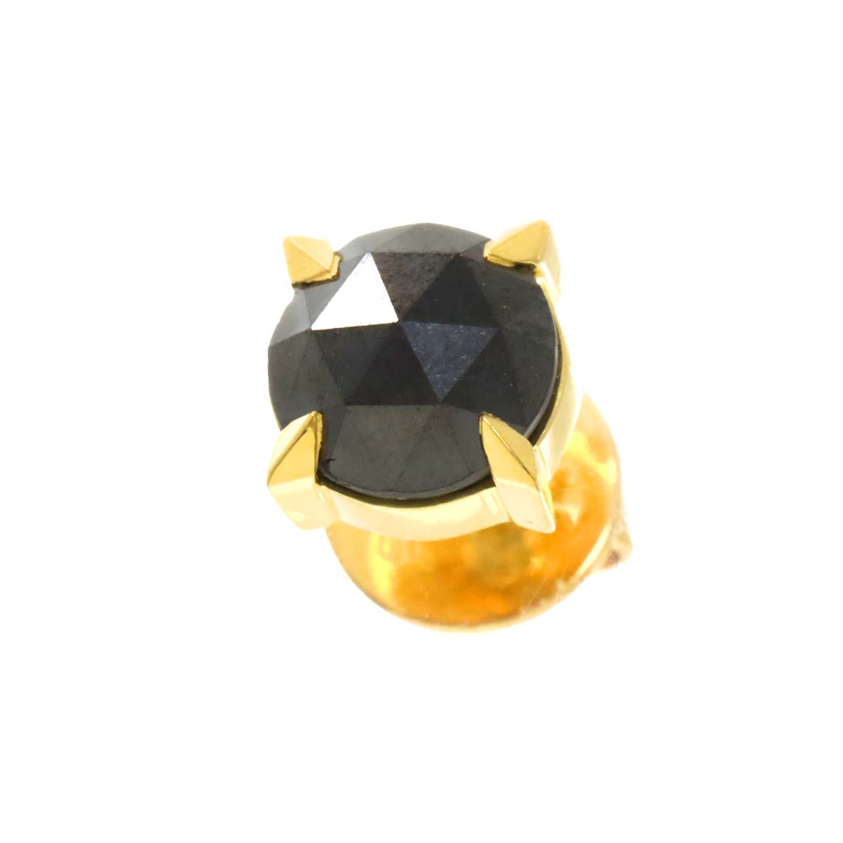 Black Diamond 0.90ct Earring Pierced 18K YG 750 One Piece only