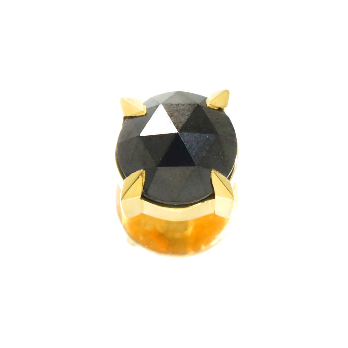 Black Diamond 0.90ct Earring Pierced 18K YG 750 One Piece only