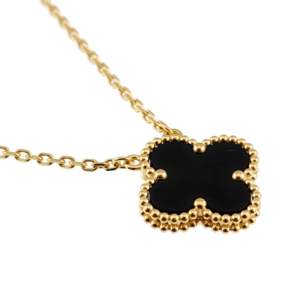 Vintage Alhambra Onyx Necklace 18K YG 750