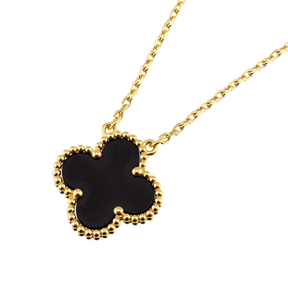 Vintage Alhambra Onyx Necklace 18K YG 750
