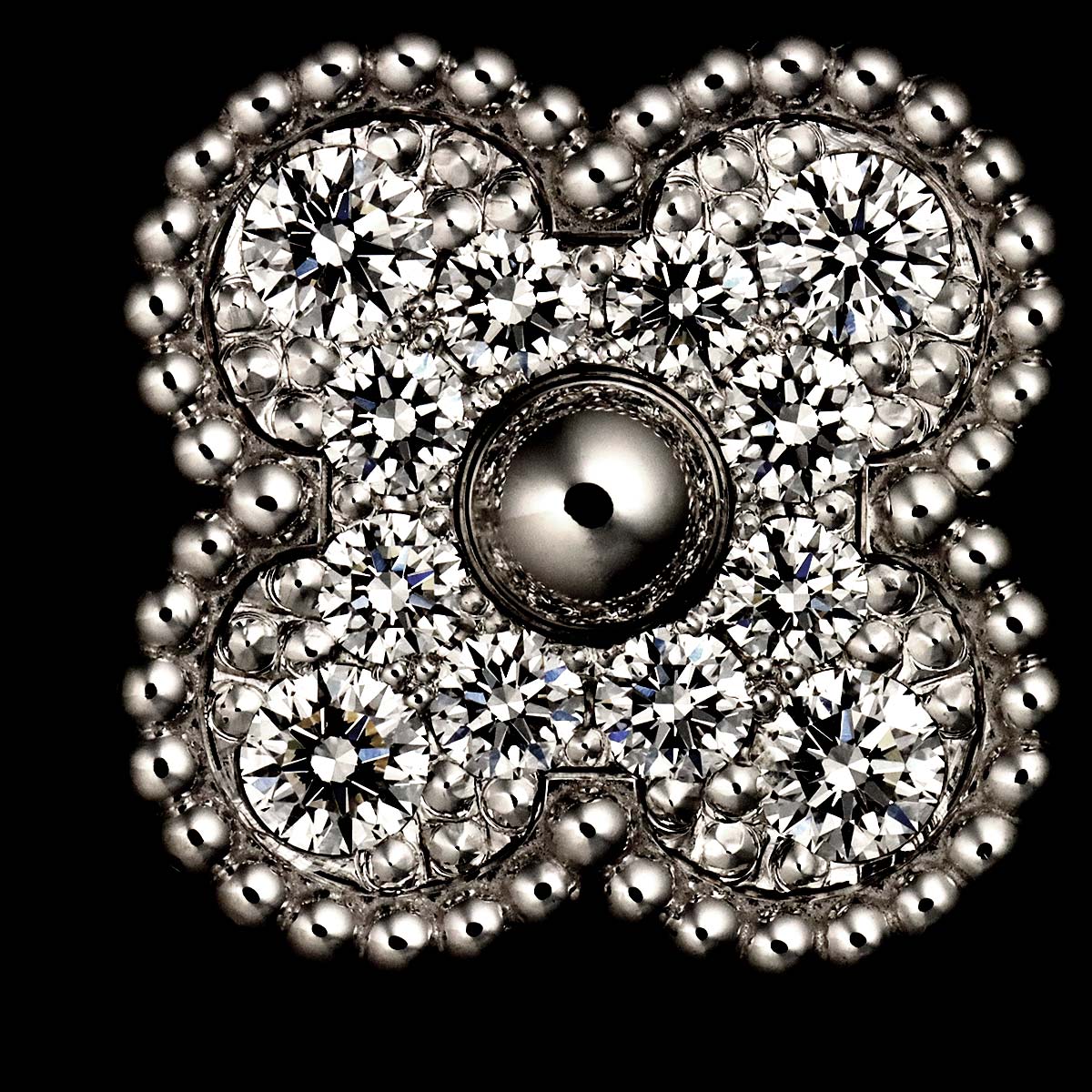 VintageAlhambra Diamond Ring 18K WG 750 49 4.75-5(US)