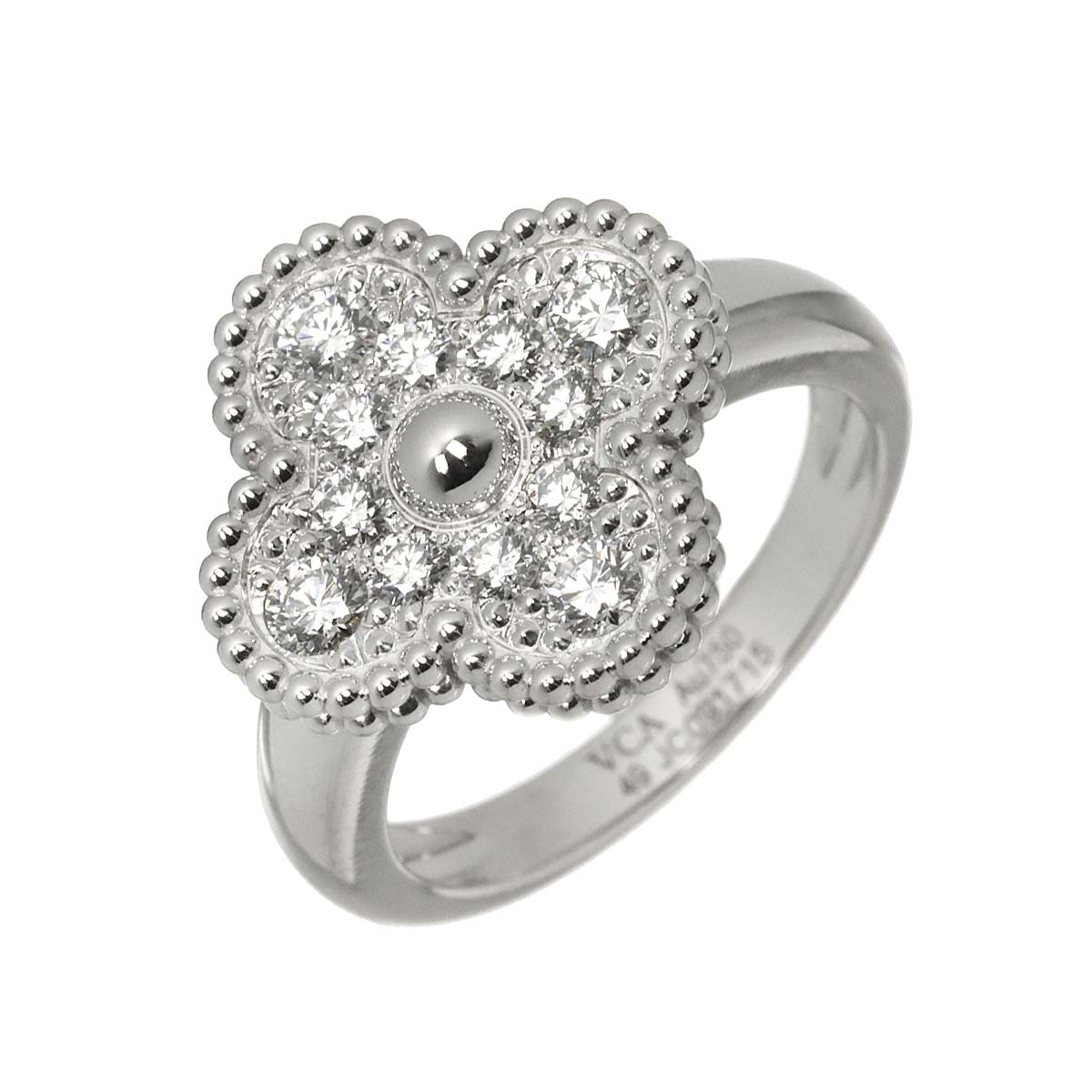 VintageAlhambra Diamond Ring 18K WG 750 49 4.75-5(US)