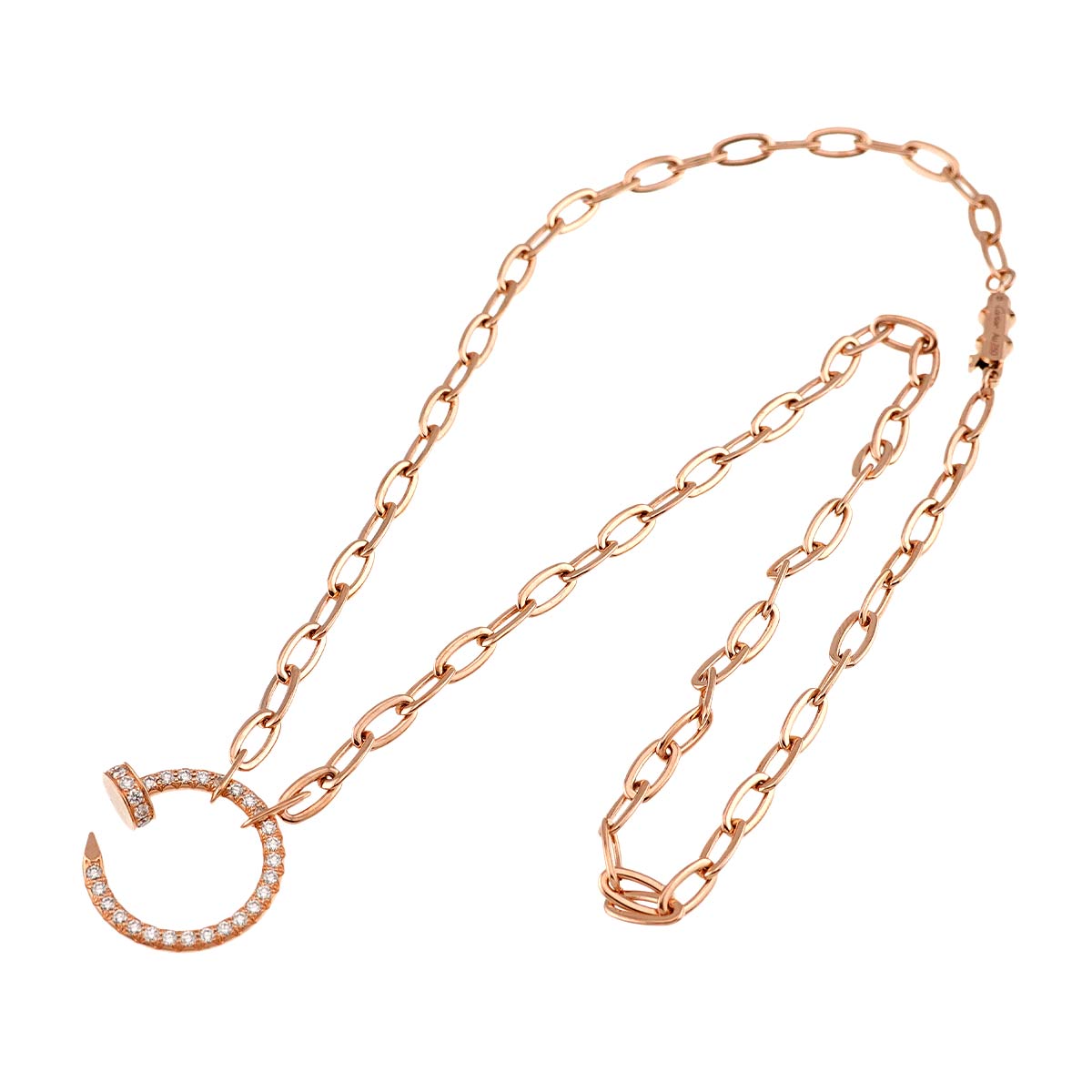 Juste Un Clou Pave Diamond Necklace 18K Pink Gold 750