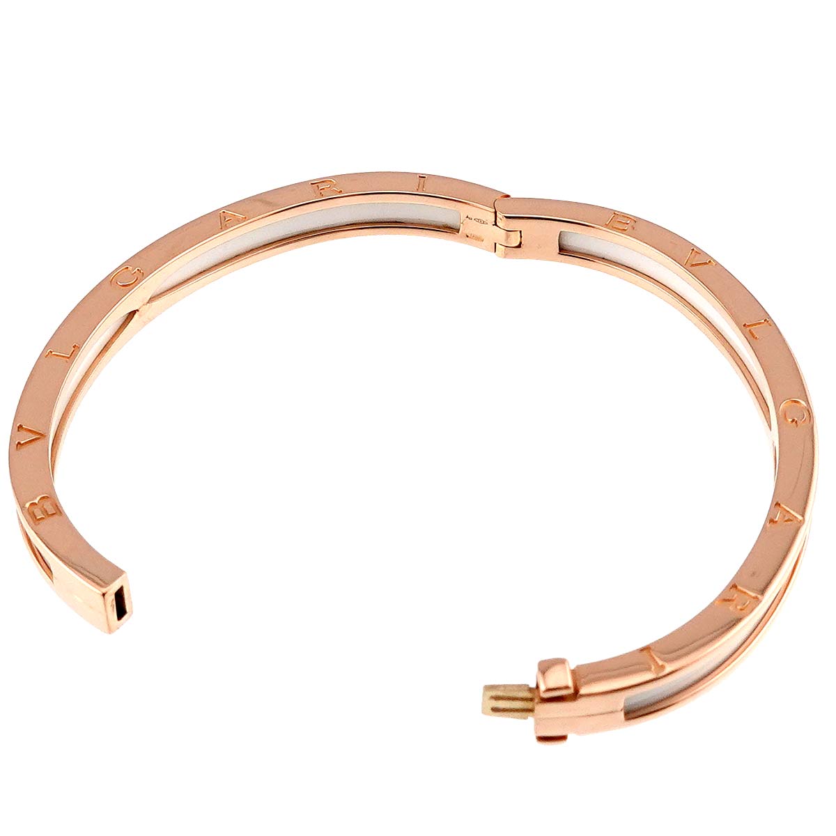 B-zero1 White ceramic Bangle Bracelet 18K PG 750 size S