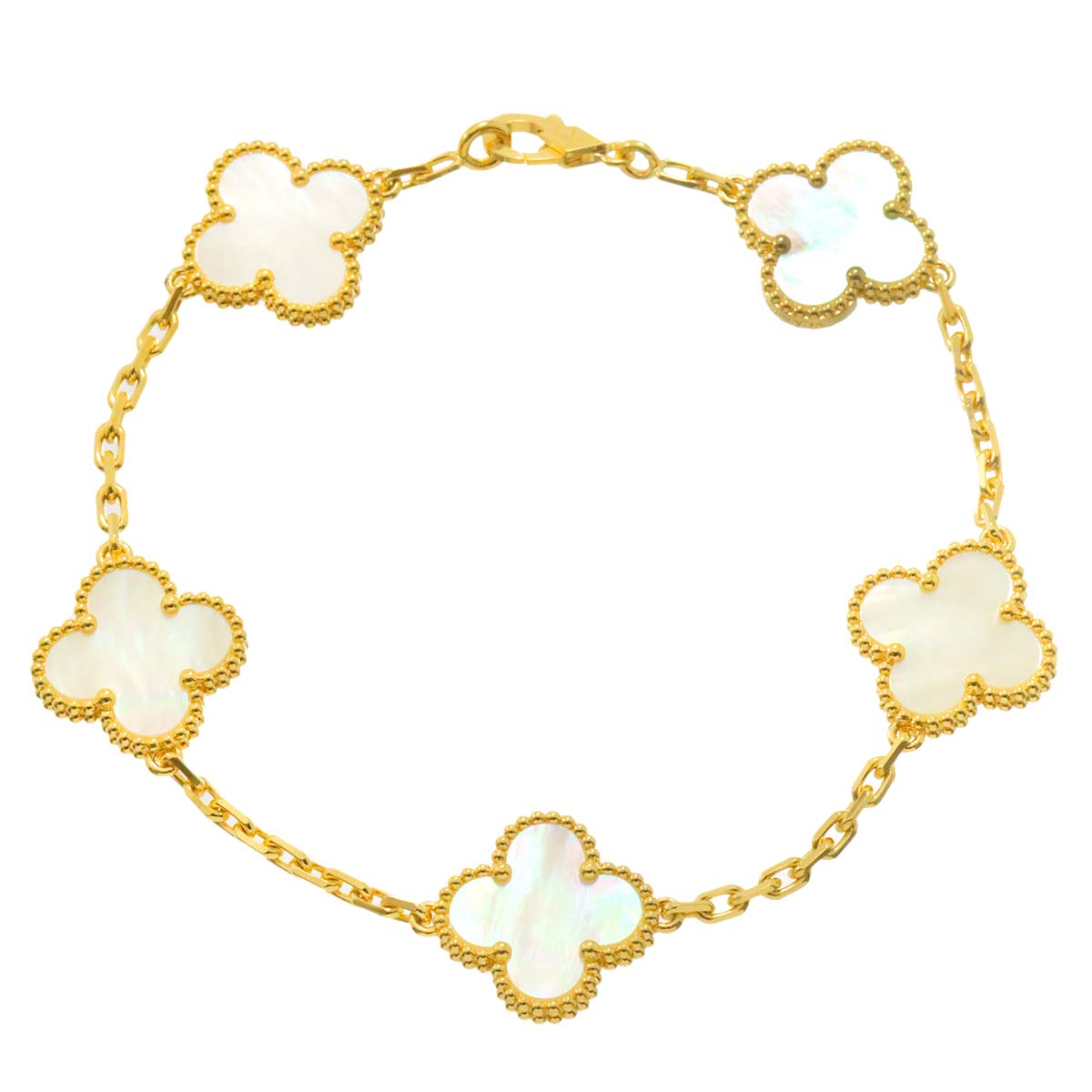Vintage Alhambra 5P MOP Bracelet 18K YG 750