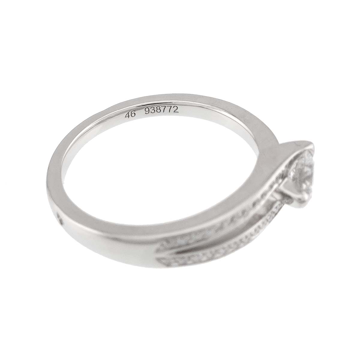 Diamond 0.30ct E/VS1/EX Ring Pt Platinum Size46 3.75(US)