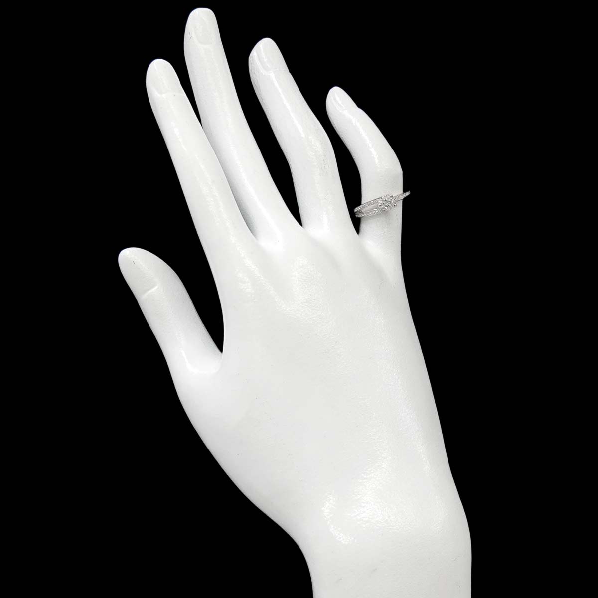 Diamond 0.30ct E/VS1/EX Ring Pt Platinum Size46 3.75(US)
