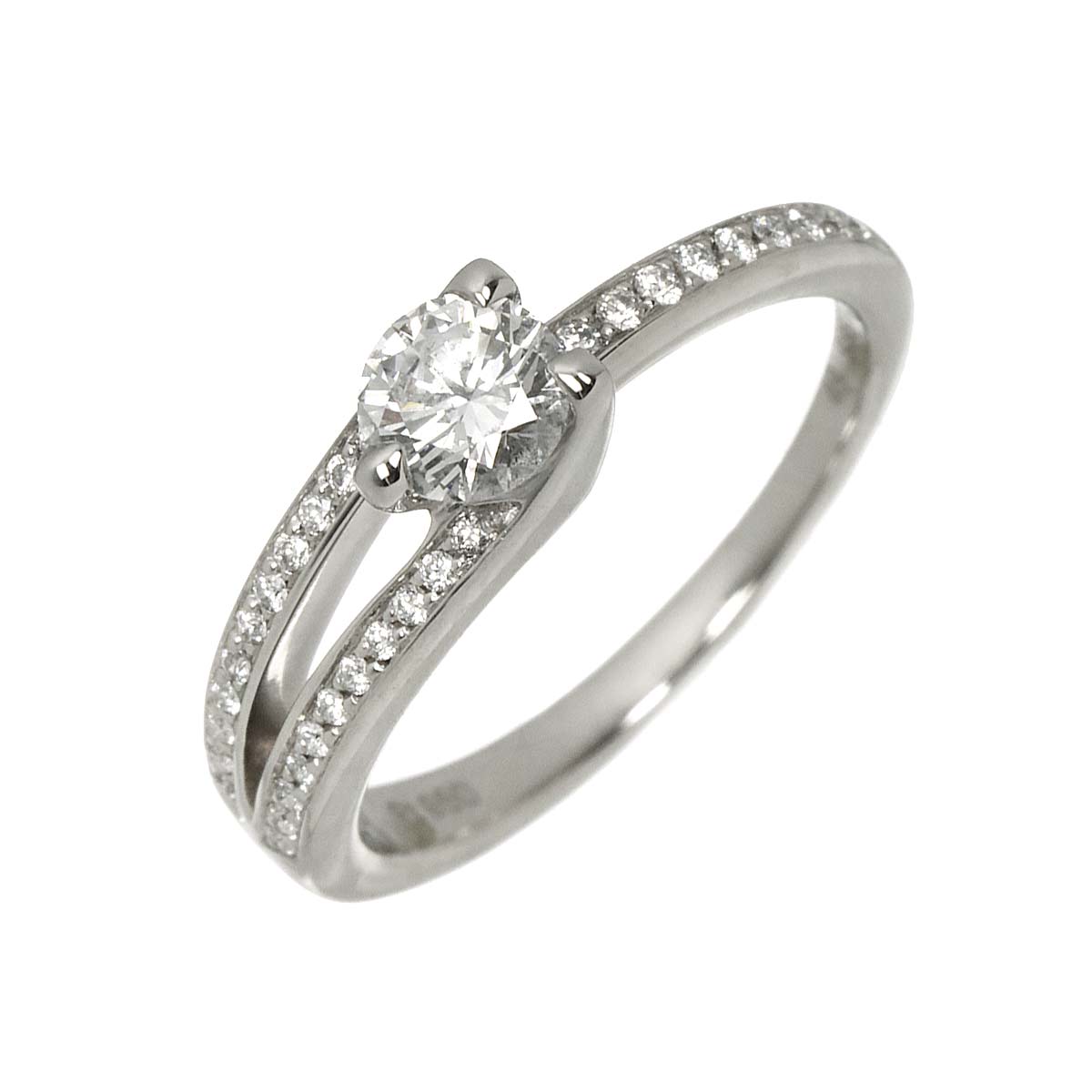 Diamond 0.30ct E/VS1/EX Ring Pt Platinum Size46 3.75(US)