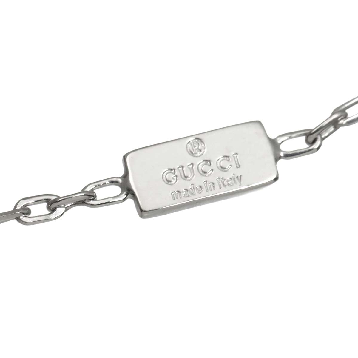 G Cube Blue Topaz Necklace 18K White Gold 750