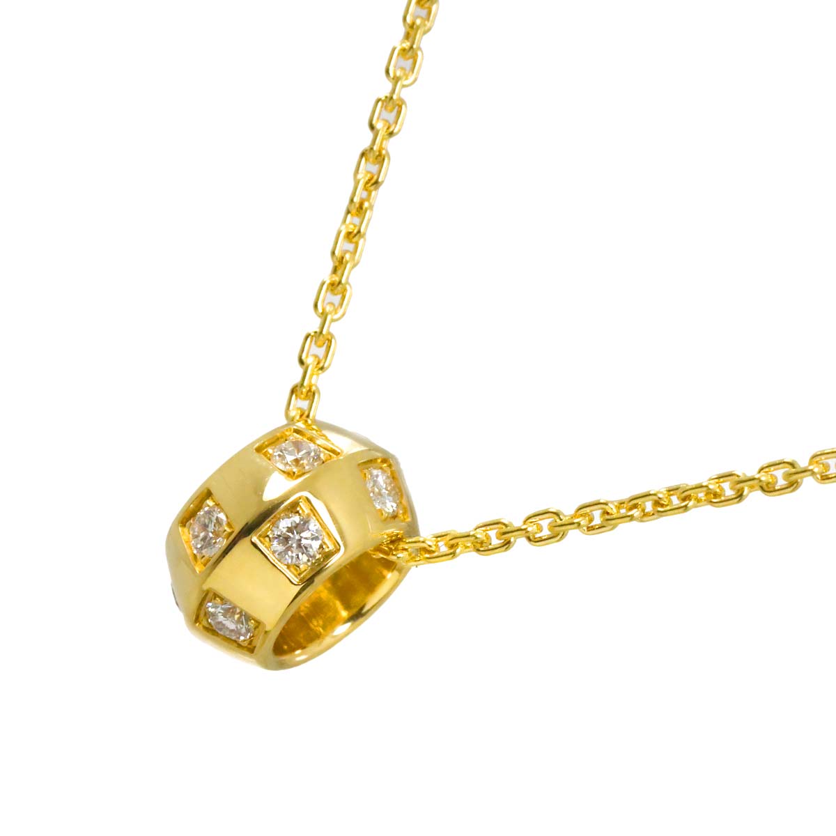Damier Diamond Necklace 18K YG 750