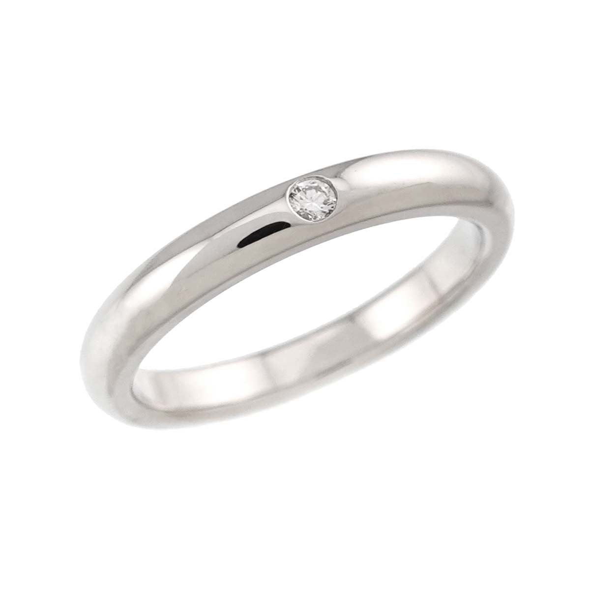 Stacking Band Ring Diamond 1P Platinum Size4.75-5(US)