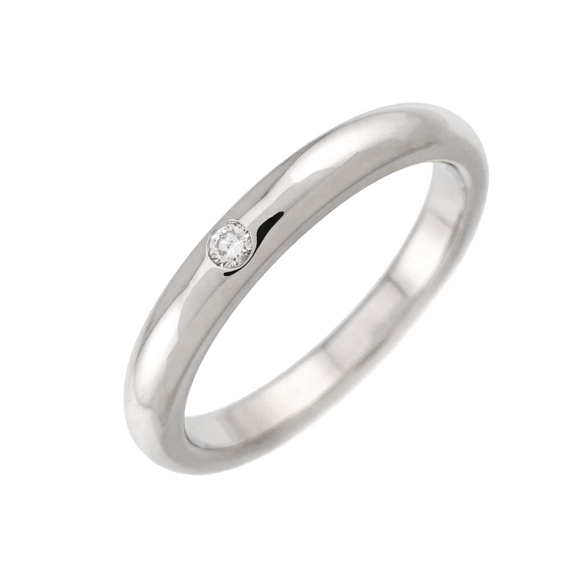 Stacking Band Ring Diamond 1P Platinum Size4.75-5(US)