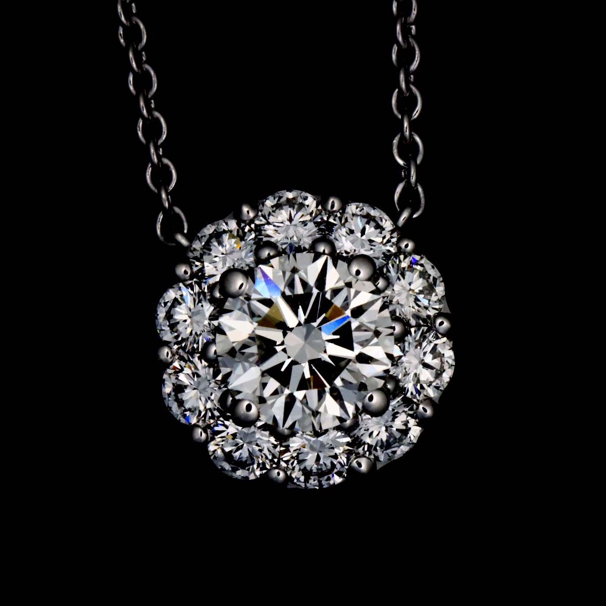 Icon Diamond 0.70ct F/VS1/3EX Necklace 18K WG 750