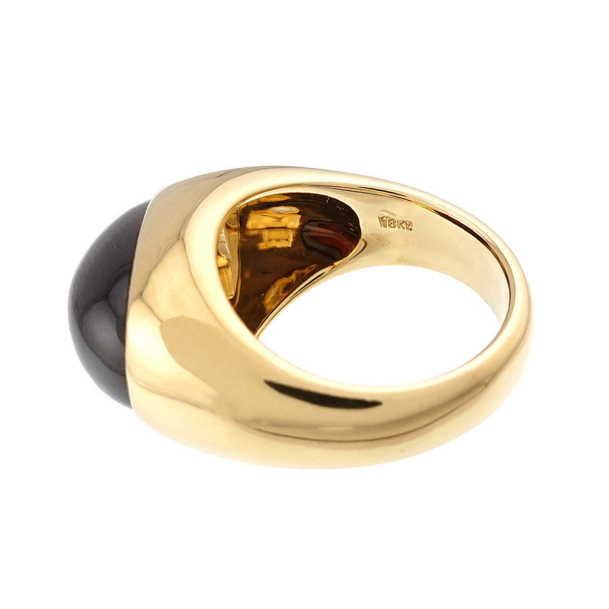 Garnet Ring 18K YG Yellow Gold 750 Size4.5(US)