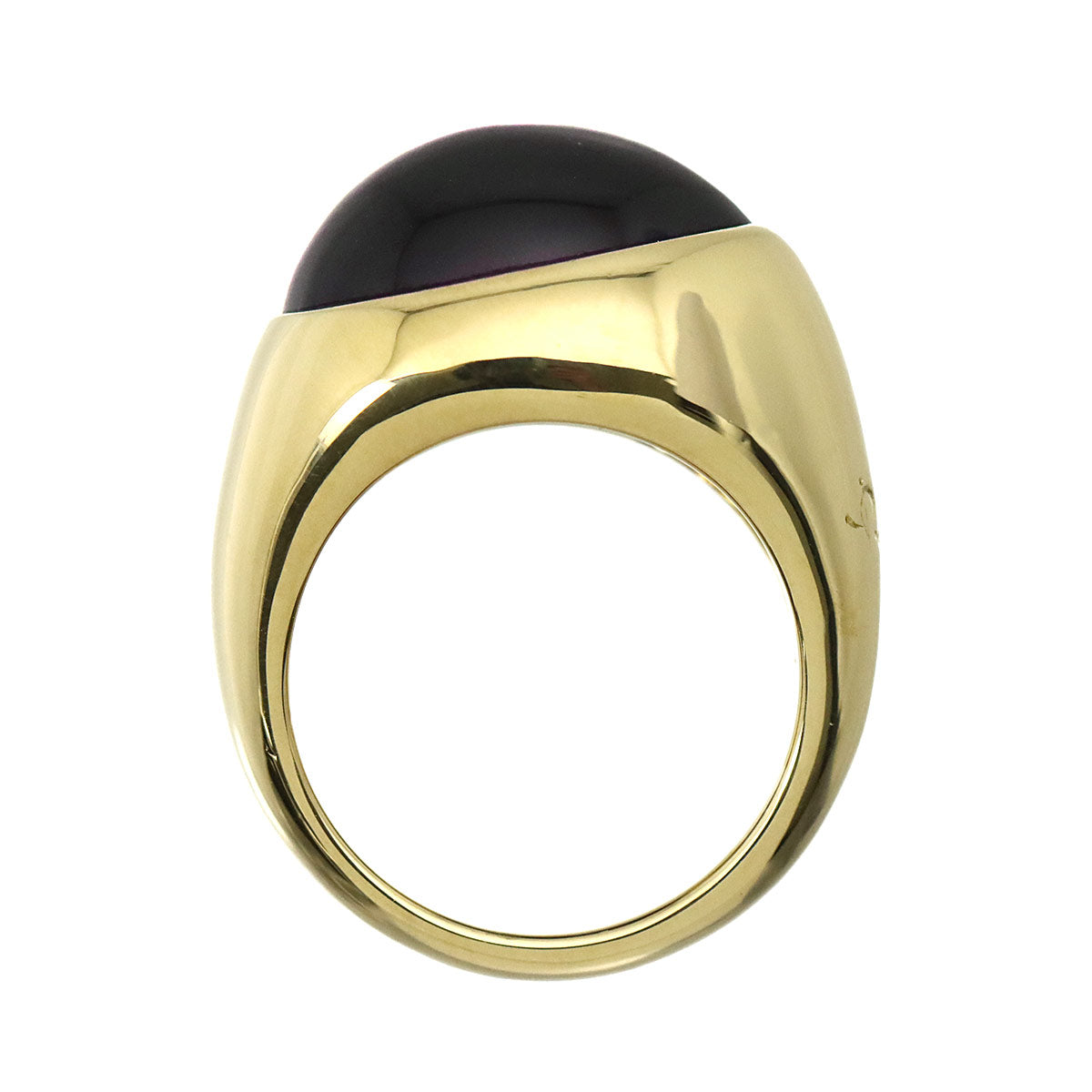Garnet Ring 18K YG Yellow Gold 750 Size4.5(US)