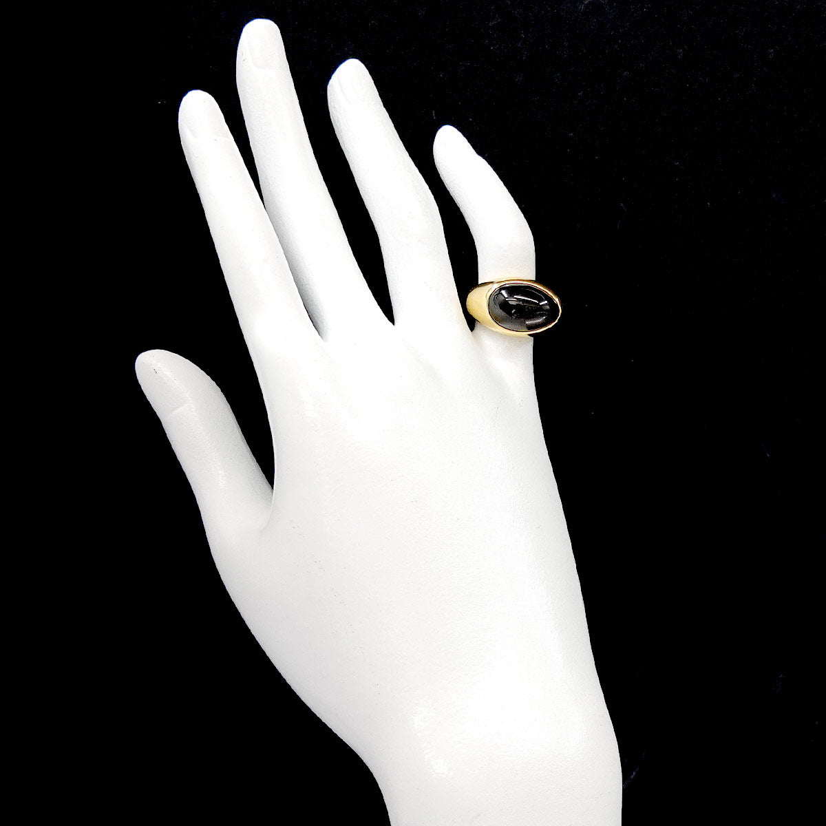 Garnet Ring 18K YG Yellow Gold 750 Size4.5(US)