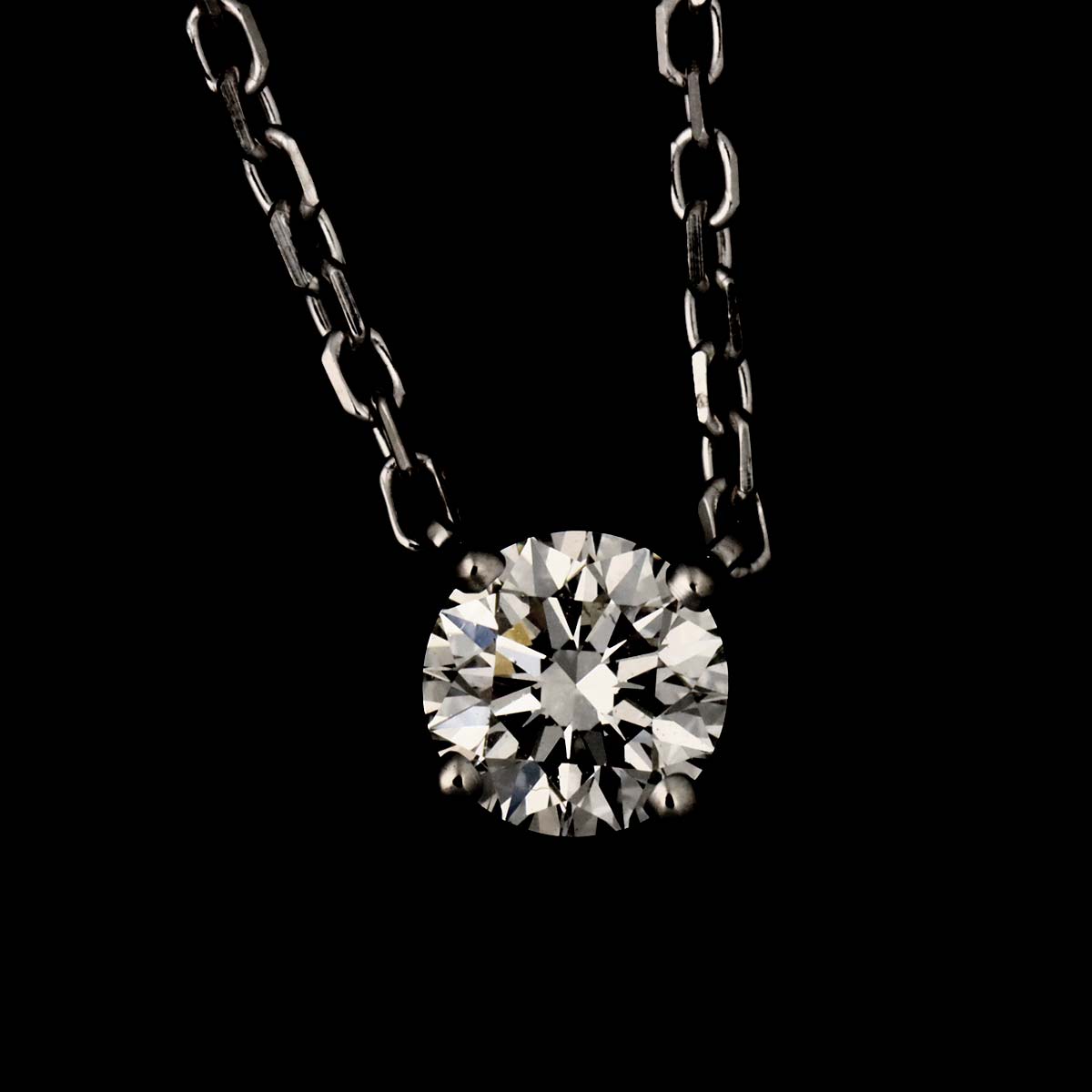 Solitaire Diamond 0.26ct G/VS1/3EX Necklace 18K WG 750