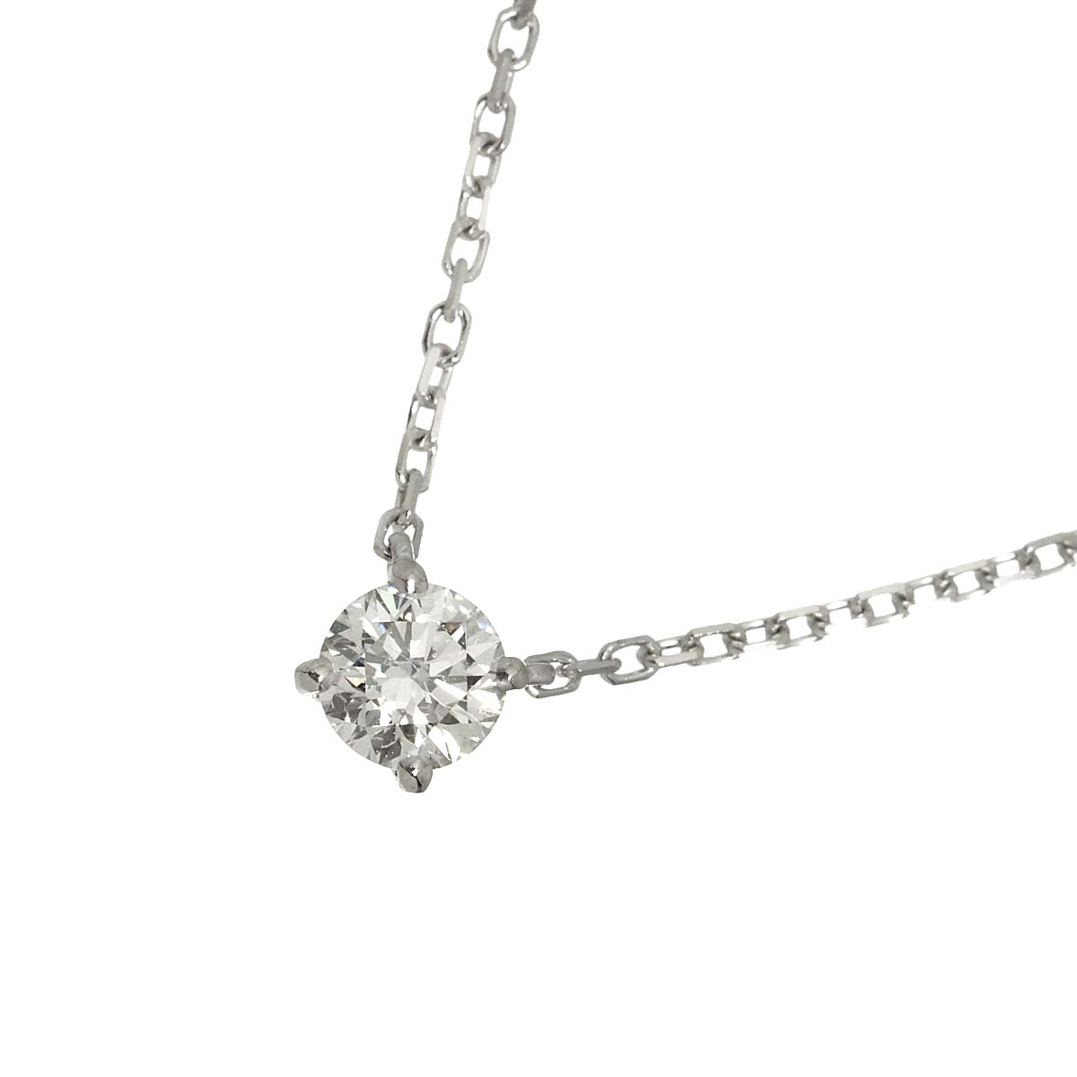 Solitaire Diamond 0.26ct G/VS1/3EX Necklace 18K WG 750