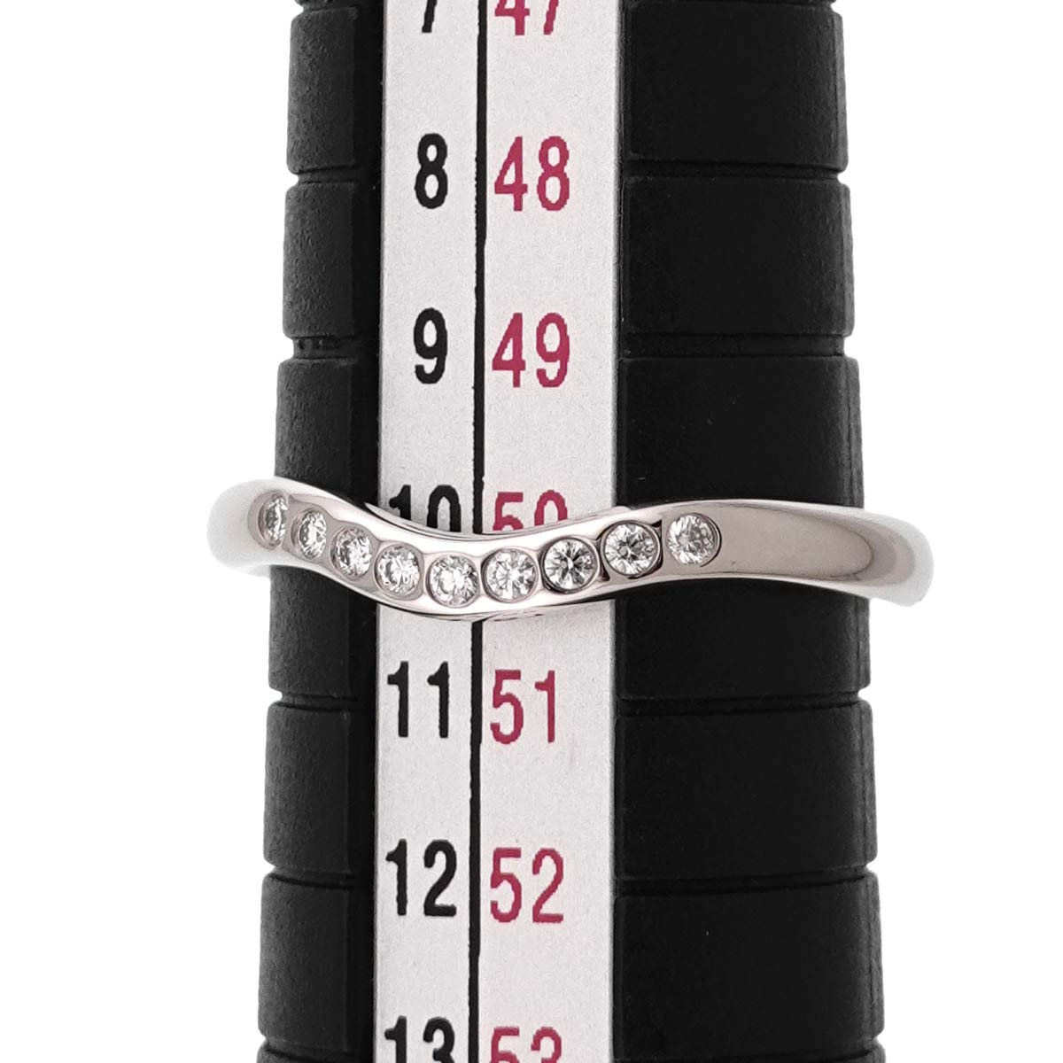 Curved Band Diamond Ring Pt Platinum Size5.25(US)