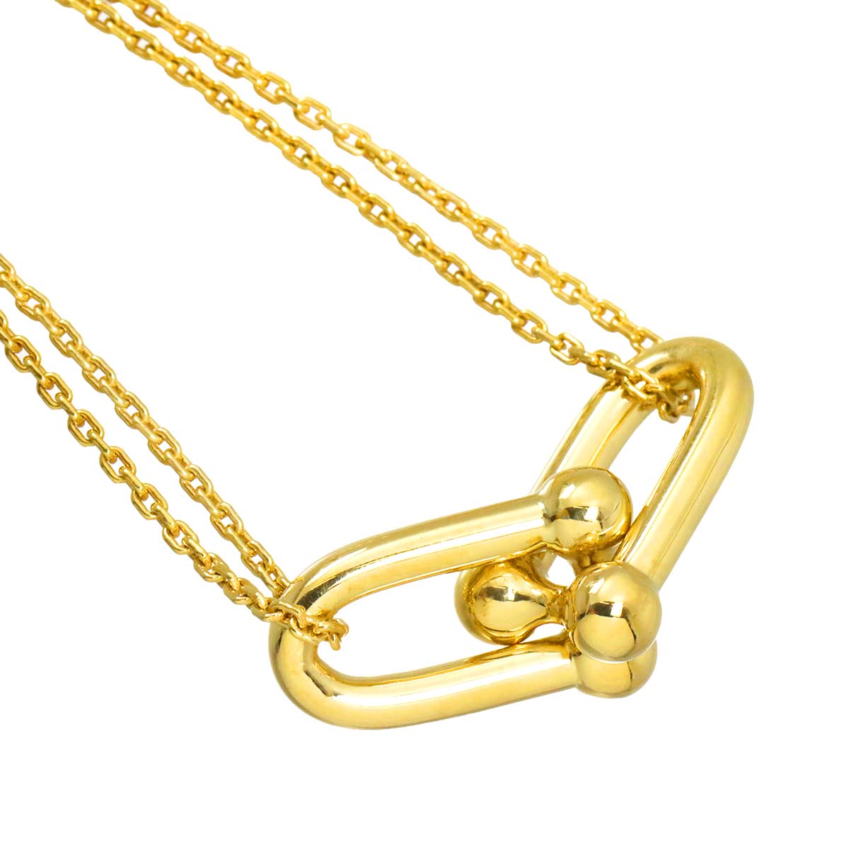 Hardware Double Link Large Necklace 18K Yellow Gold 750