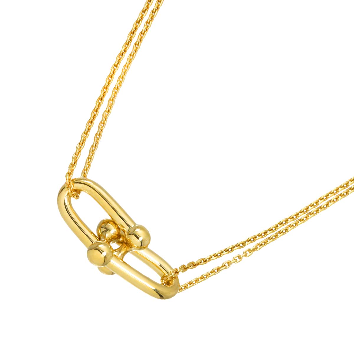 Hardware Double Link Large Necklace 18K Yellow Gold 750