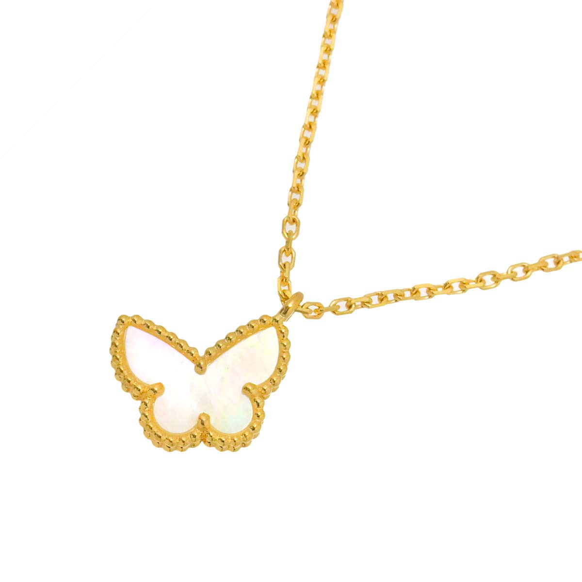 Sweet Alhambra Papillon MOP Necklace 18K YG 750