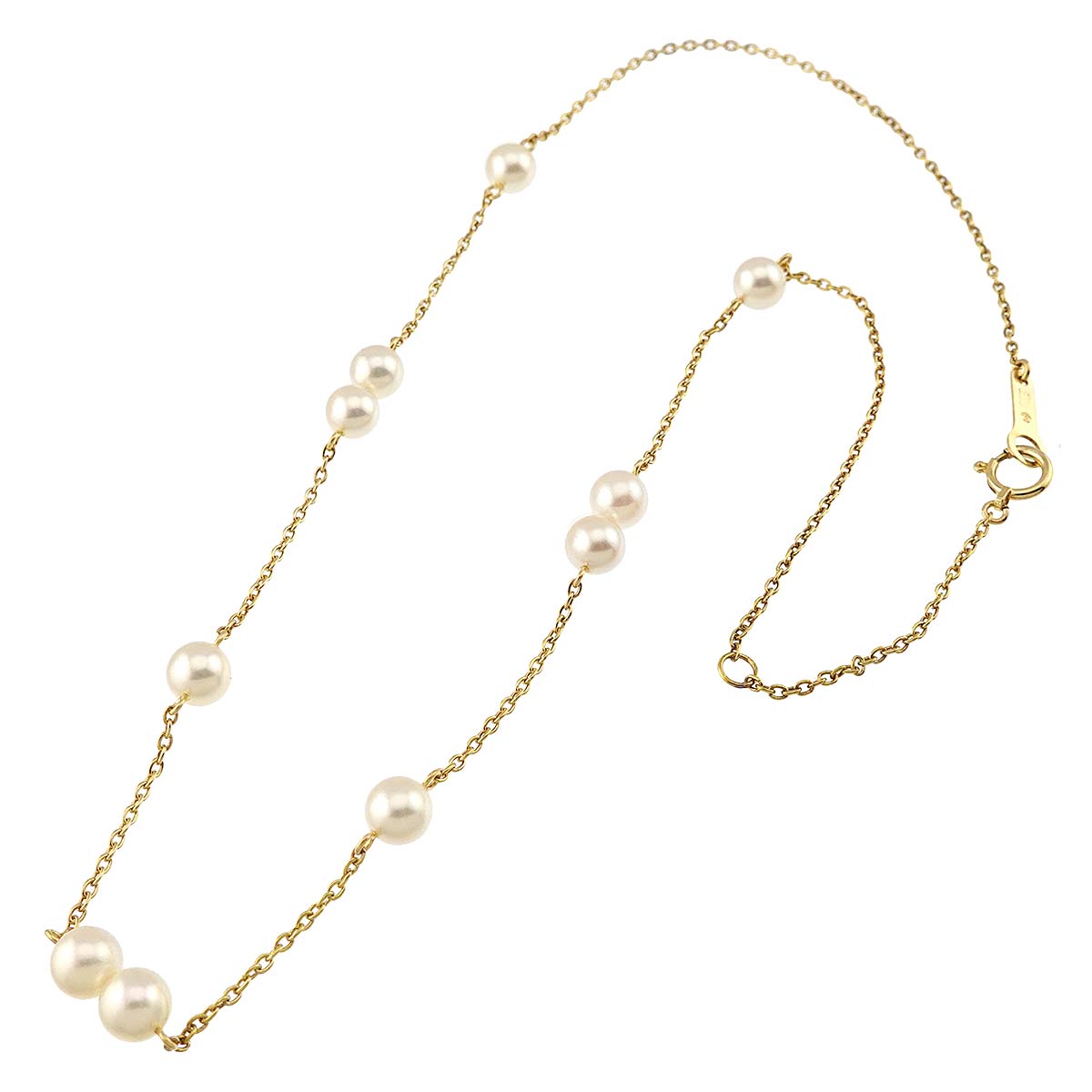 Akoya Pearl 5.3-5.0mm Necklace 18K YG 750