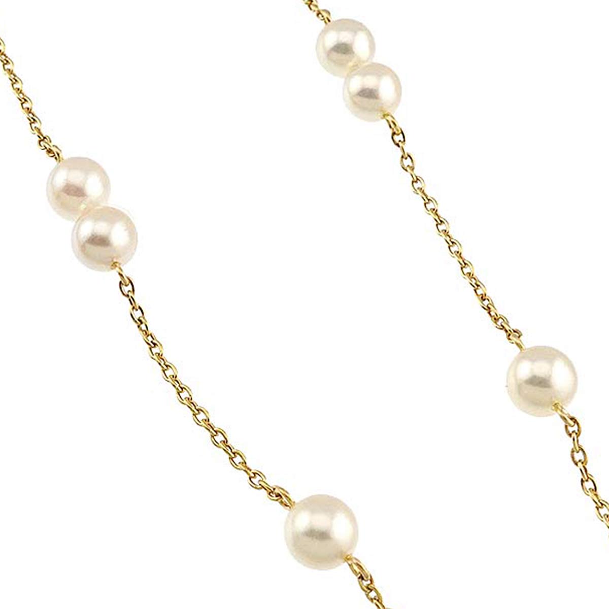 Akoya Pearl 5.3-5.0mm Necklace 18K YG 750