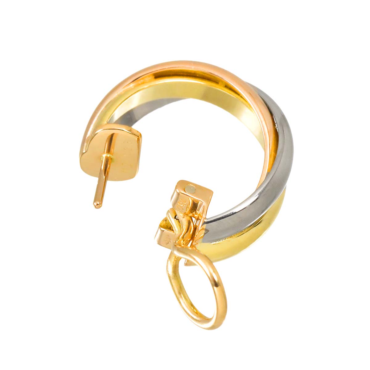 Trinity Earring Pierced 18K YG WG PG 750 One Piece only