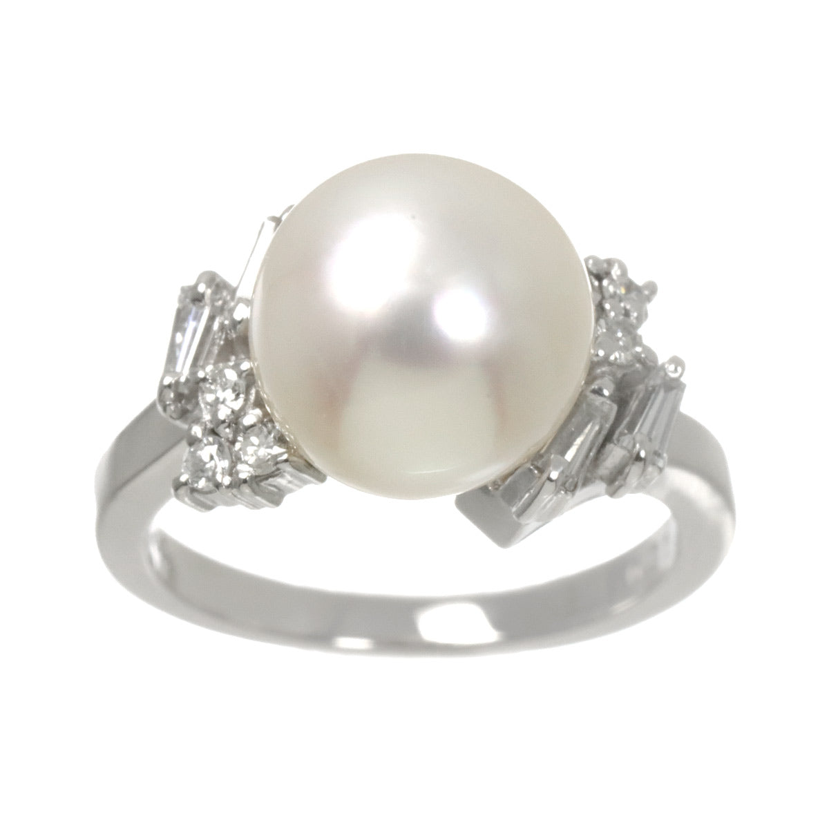 South Sea pearl 10.3mm Diamond 0.31ct Ring Pt size5.5-5.75(US)