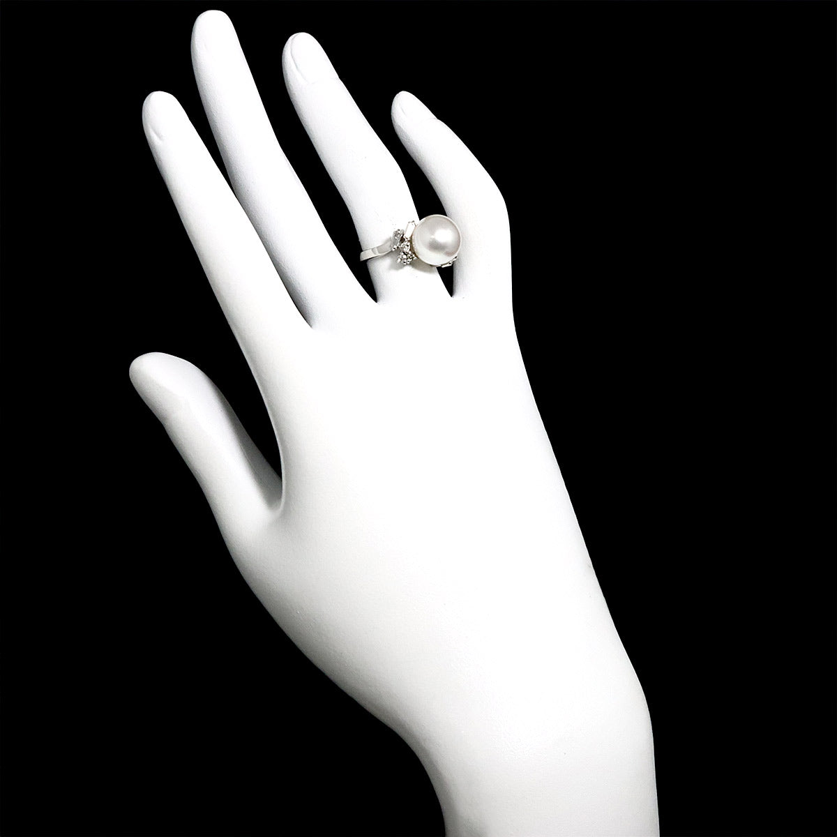 South Sea pearl 10.3mm Diamond 0.31ct Ring Pt size5.5-5.75(US)