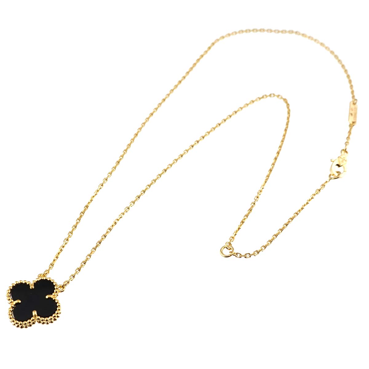 Vintage Alhambra Onyx Necklace 18K YG 750