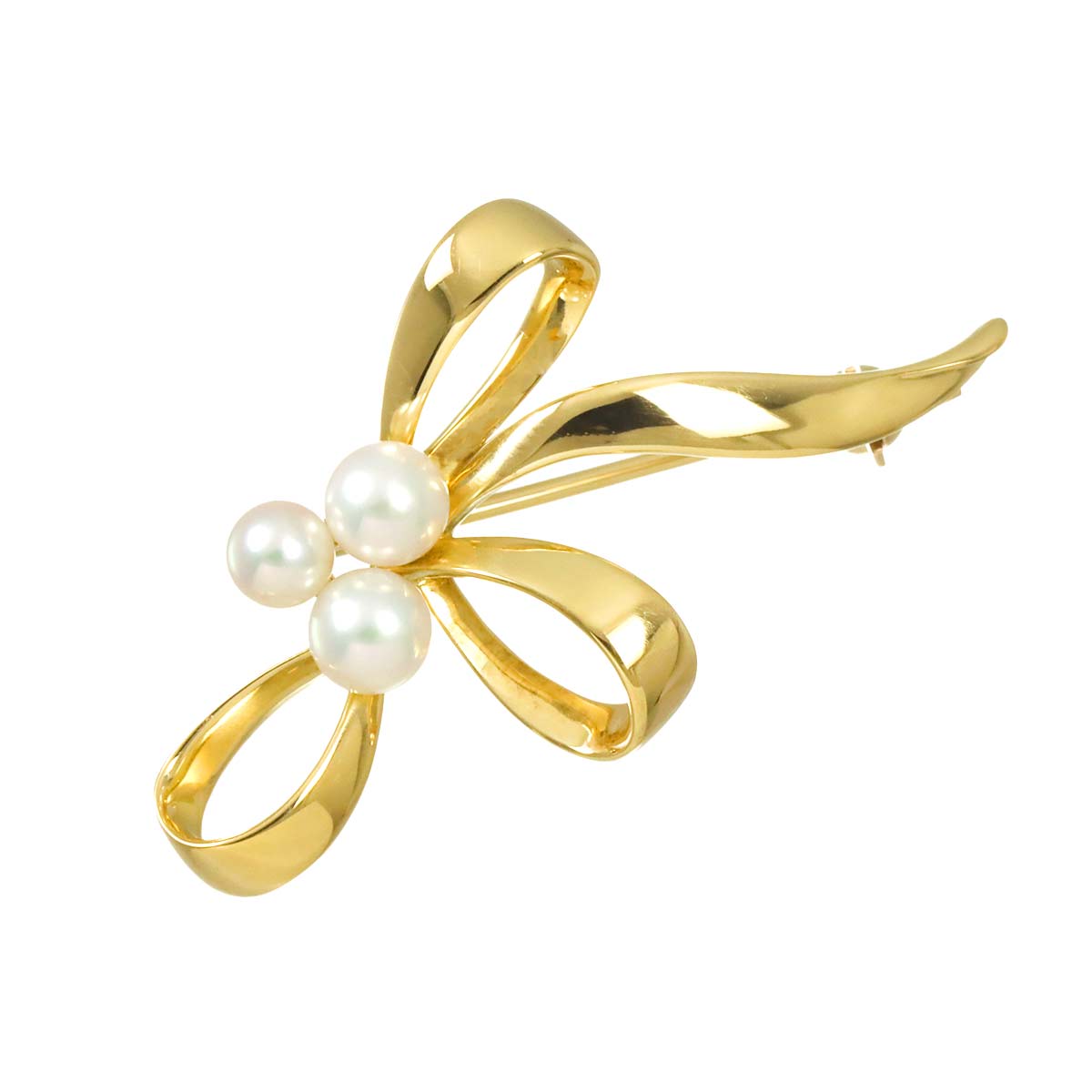 Akoya Pearl 4.6-4.1mm Brooch 18K YG 750