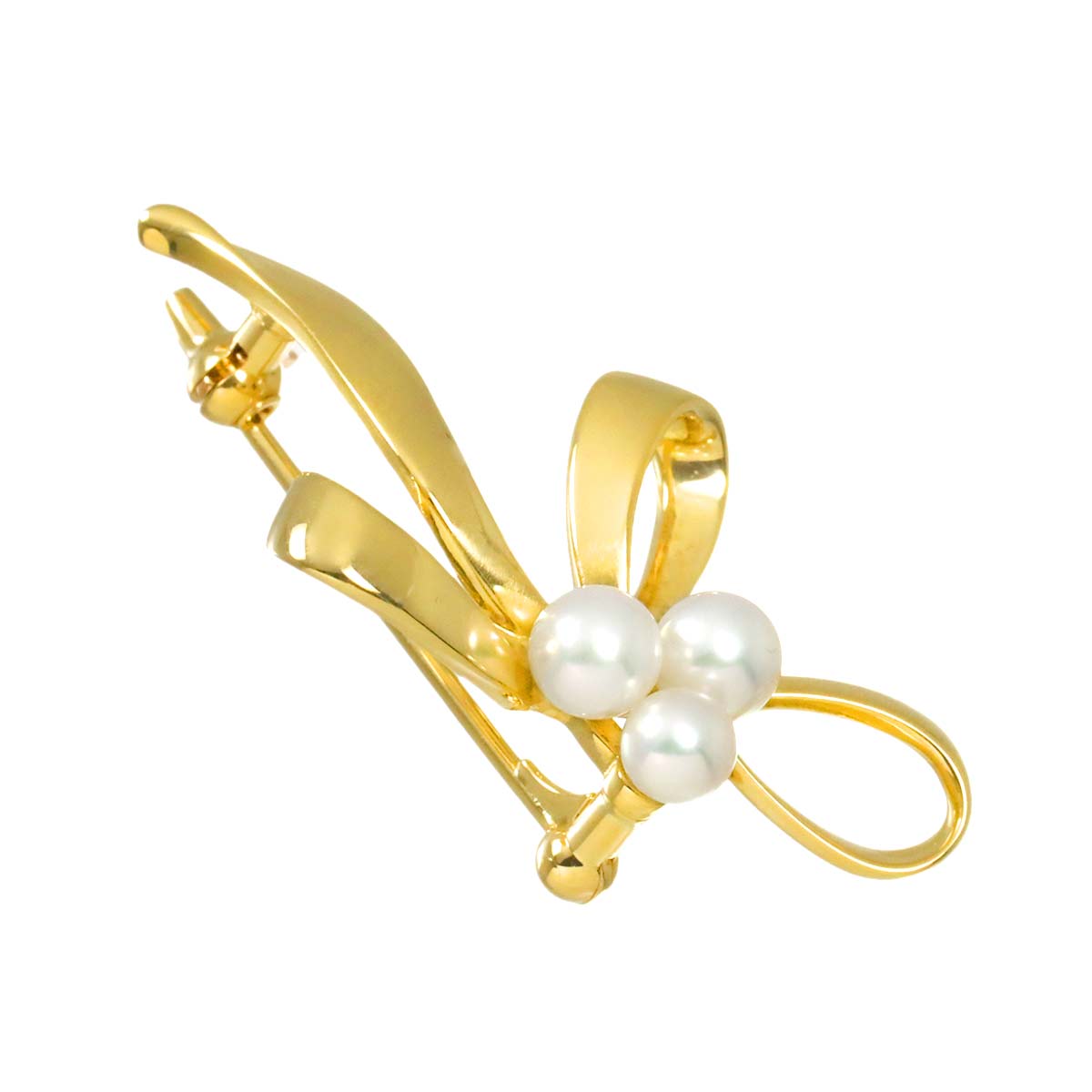 Akoya Pearl 4.6-4.1mm Brooch 18K YG 750