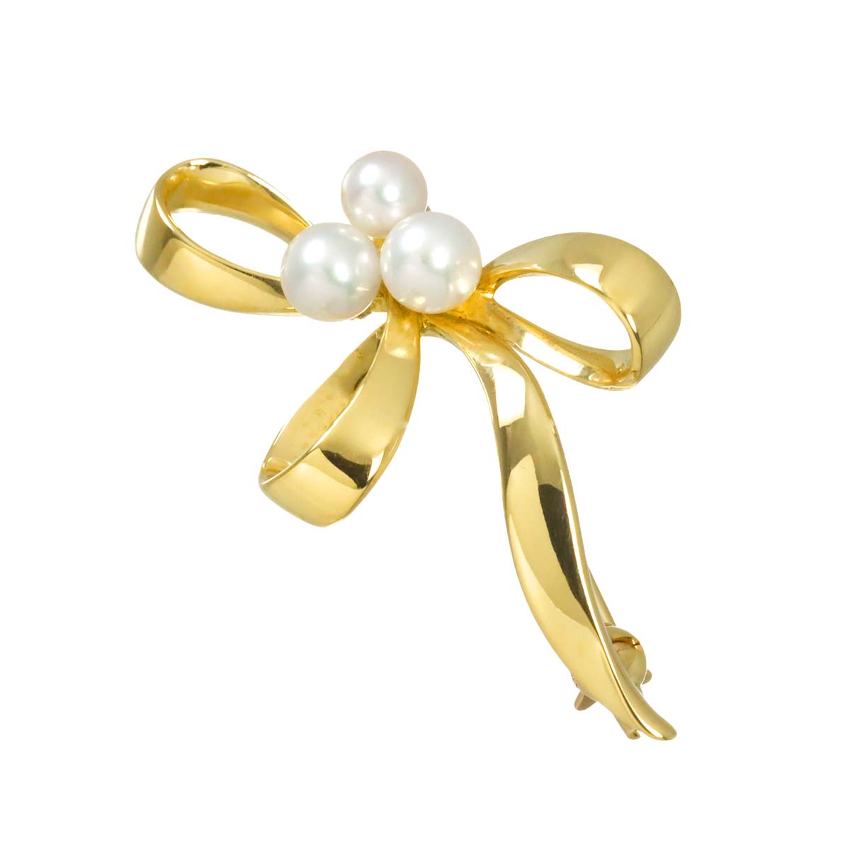Akoya Pearl 4.6-4.1mm Brooch 18K YG 750