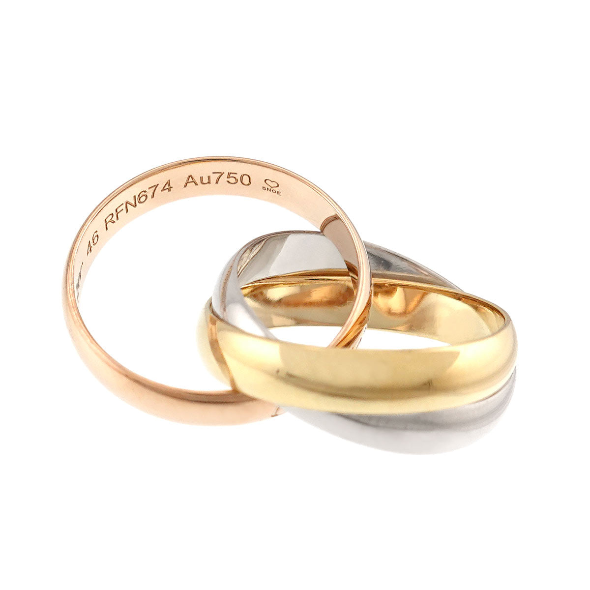 Trinity MM Ring 18K YG WG PG 750 Size46 3.75(US)