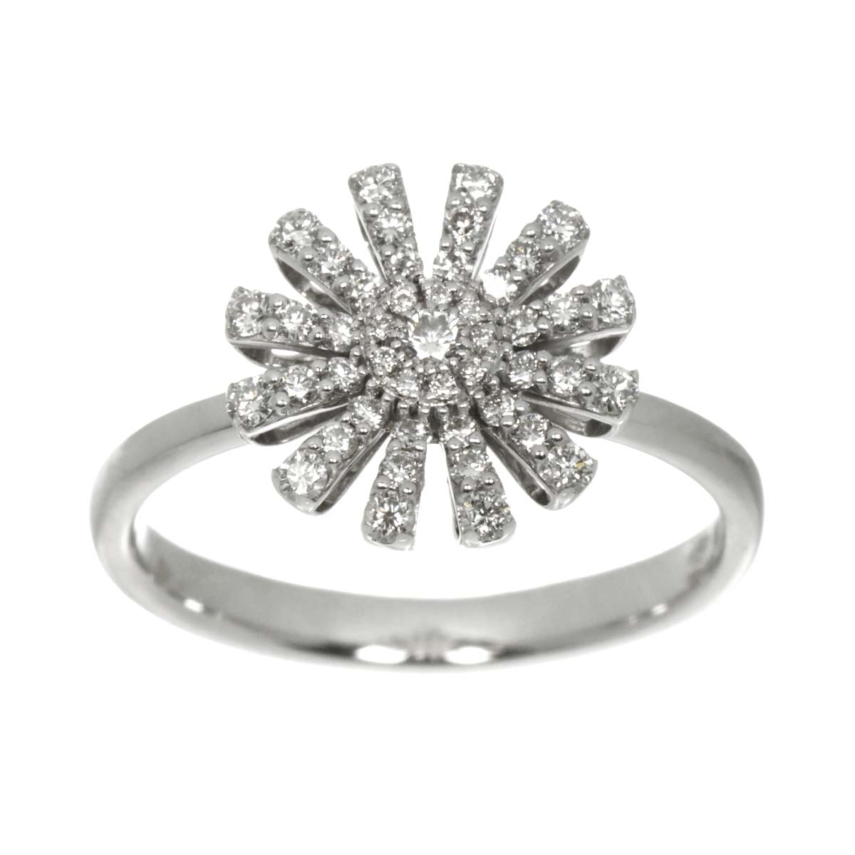 MARGHERITA Diamond Ring 18K White Gold 750 size6.25-6.5(US)