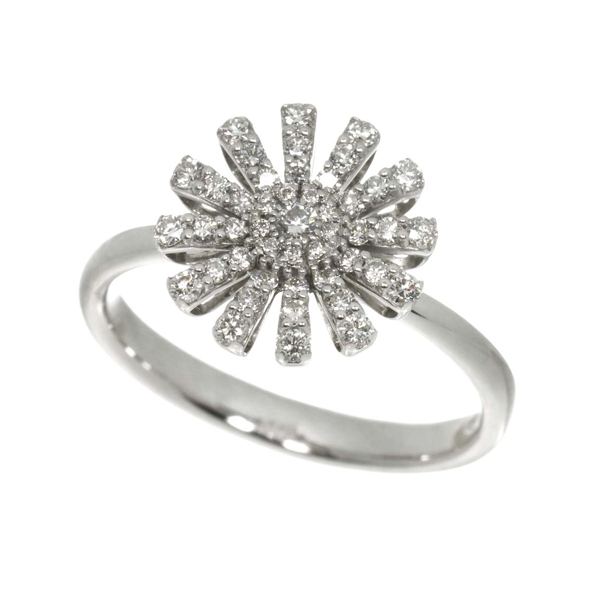MARGHERITA Diamond Ring 18K White Gold 750 size6.25-6.5(US)