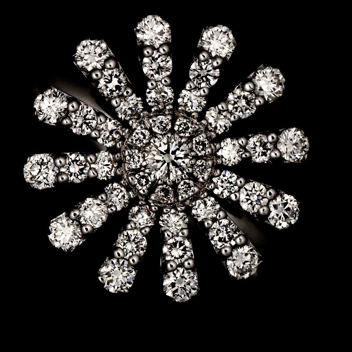MARGHERITA Diamond Ring 18K White Gold 750 size6.25-6.5(US)